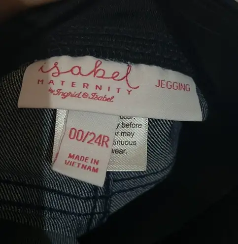 NWT Ingrid & Isabel size dark wash over the belly maternity jegging 00/24