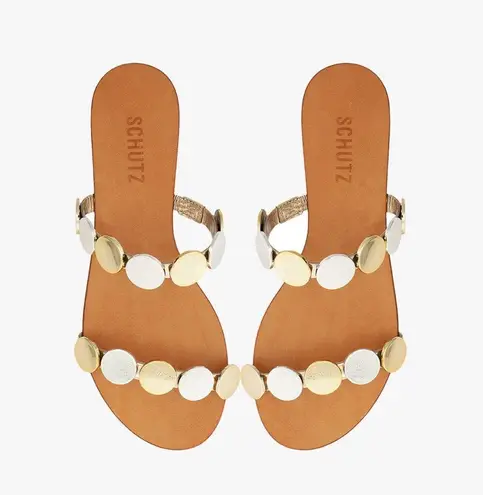 Schutz ACACIA PLATINA LEATHER SANDAL