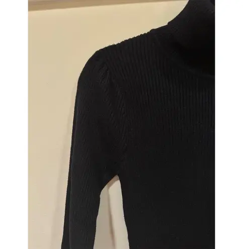 Abbeline Black Women's Turtleneck Wool Long Sleeve Slim Fit Mini Dress New