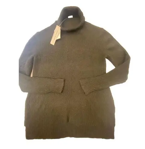 Sweet Romeo Nordstrom Small Ribbed Turtleneck Sweater Black Tunic Women Stretchy