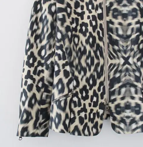 Escada Leopard Print Zip Front Blazer in Fantasy Size 38