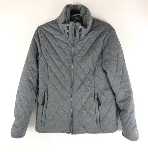 Obermeyer Womens Puffer Jacket Quilted Full Zip Pockets Gray Size L