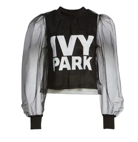 Ivy Park NWT Black Festival Tulle Top XXS