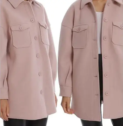 Avec Les Filles Oversized Woven Shacket in Blush