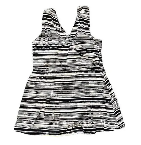 Lands' End Swim Dress Tummy Control Surplice Wrap One Piece Swimsuit 22W Black