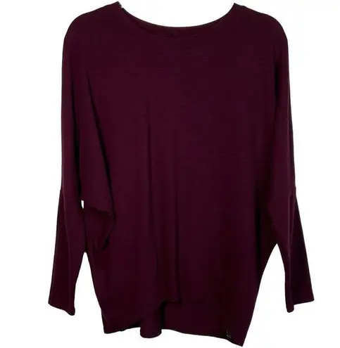 BCX Burgundy Drop Shoulder Dolman Long Sleeve Top Medium