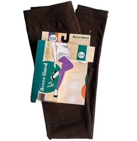 NWT ~ BLUE STAR Chocolate Brown Fleece Lined Leggings ~ Women's Size L / XL