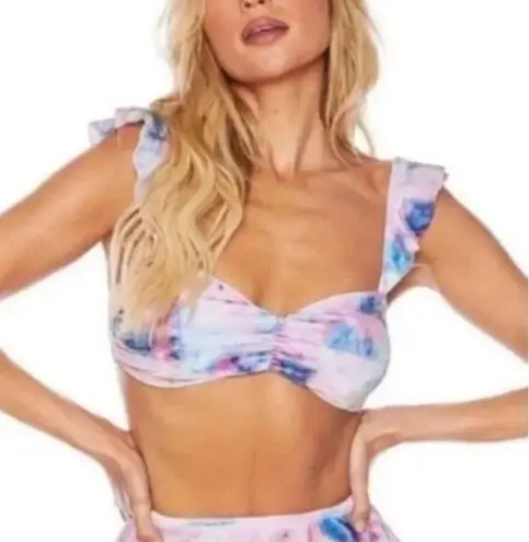 Beach Riot NEW  Free People Poppy Bikini Top candy skies tie dye, M