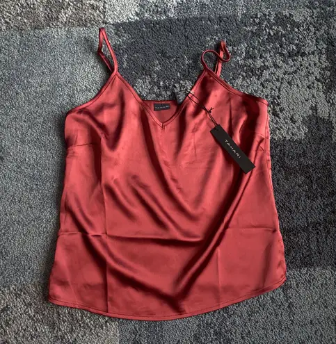 Tahari Satin Maroon Cami Top NEW Size XS