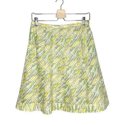 Royal Robbins 100% Cotton Lightweight Yellow Green A Line Skirt