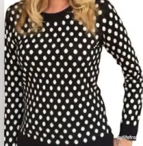 41 Hawthorn Gideon Polka Dot Crewneck Sweater Size S Fall Winter Black White