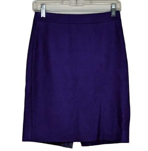 J. Crew Factory Purple Wool Pencil Skirt