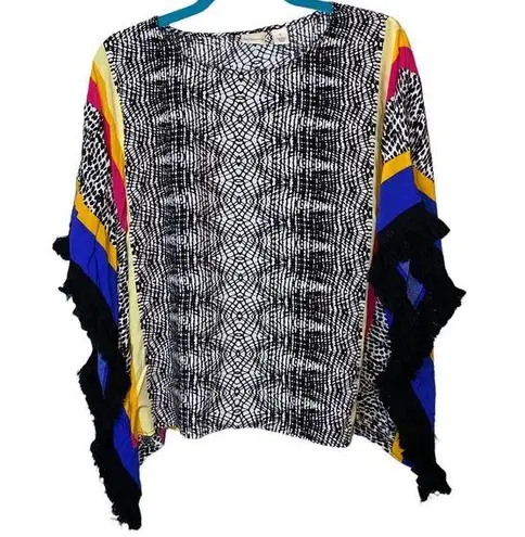 Westbound 🎓  Patterned Colorful Fringe Trim Top