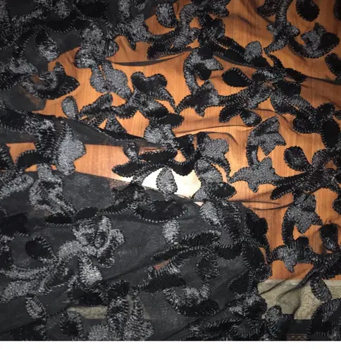 Badgley Mischka Louisa Black Embellished Formal Long Maxi Beaded Lace Gown Mother of Bride Groom Dress