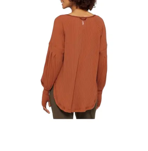 Free People Movement Free People Bella Layer Slouchy Oversized Ribbed Long Sleeve Tunic Top Size M