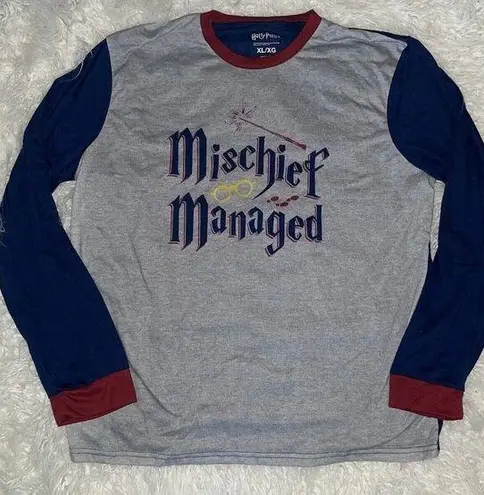 Harry Potter Women's Size XL Mischief Managed Pajama Sleep Shirt Long Sleeve