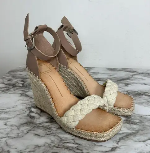 Dolce Vita Nilton Wedge Heel Gold Multi Leather Sandal Espadrille Size 9.5 NEW