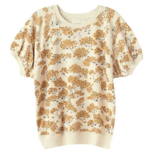 The Great ππ The Puff Sleeve Sweatshirt Top ~ Chamomile Floral Print 2 = Medium
