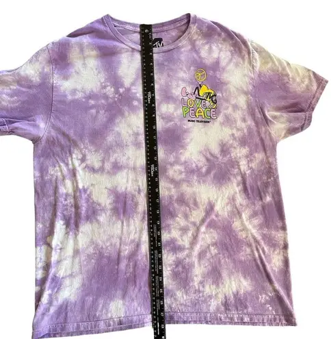 MTV Peace and Love Music Television Purple Tie dye t