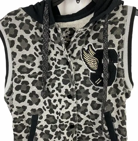 Southpole Animal Print Sleeveless Hoodie Medium