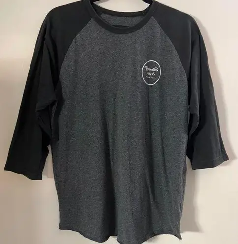 Brixton black and gray baseball t