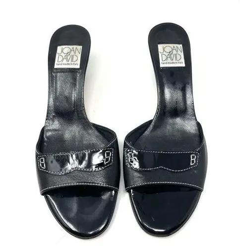 Joan & David black leather heel slides, made in Italy, size 7.5