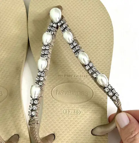 Havaianas Coravana x  Pearl Combo Flip Flops in Sand Size 9 / 10  *39/40*