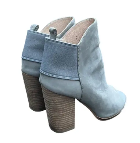 Kelsi Dagger KDB  Brooklyn open toe gray suede booties, size 7 EUC