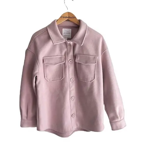 Avec Les Filles Oversized Woven Shacket in Blush