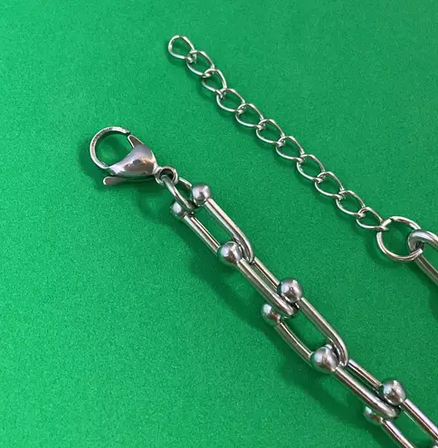 Titanium Steel Link Chain Bracelet for Men Women,Unisex Punk Hip Hop Bracelet Silver