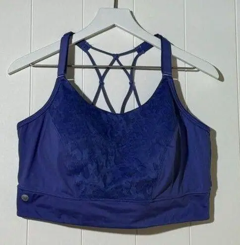 Lane Bryant LIVI Active  Wireless Low Impact Lace Sports Bra Purple Plus Size 22