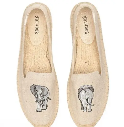 Soludos Elephant Embroidered Smoking Slippers Espadrilles Size 6