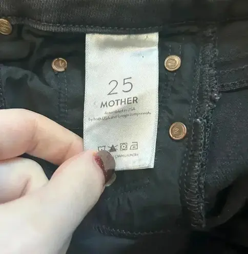 Mother High Waisted Looker Jeans Wait Until Dark Washed Black Womens Size 25