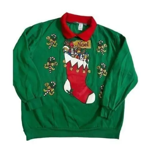 Vintage UGLY SWEATER NOEL BESTIE SIZE L made in USA Red Size L