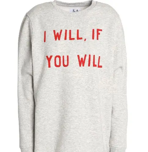 Zoe Karssen KARSSEN “I Will, If You Will” Boyfriend Oversized Grey Graphic Sweatshirt NEW