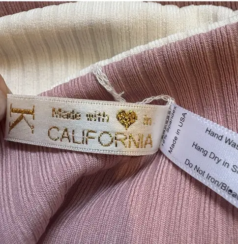 NWT Kya Swim Reversible Ribbed Bikini Top Lola S Revolve Lace Up Soft Girl Boho Pink