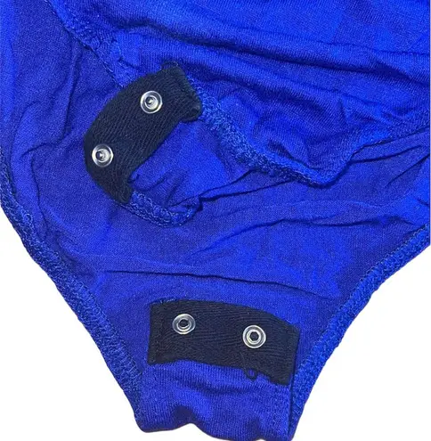 Glitz Ruffled Off The Shoulder Blue Bodysuit Large