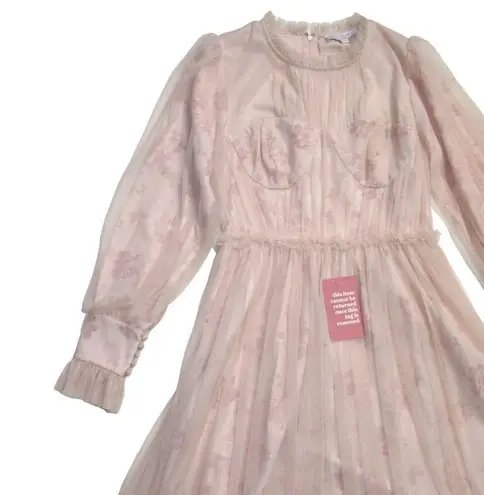 NWT Ivy City Co Last Songbird in Pink Floral Tulle Maxi Dress XS