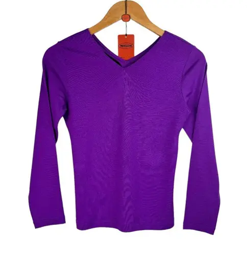 Missoni Vintage Womens Matching Set Top Skirt Purple 100% Wool