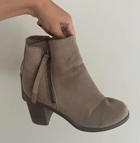 Light Brown Suede Booties Size 6