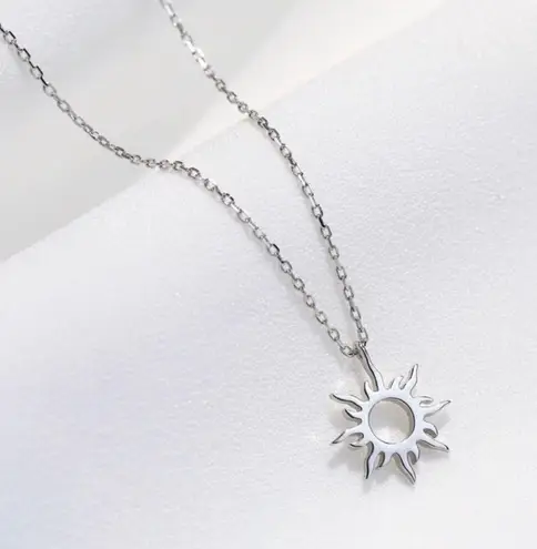 925 Silver Plated Sun Pendant Necklace for Women