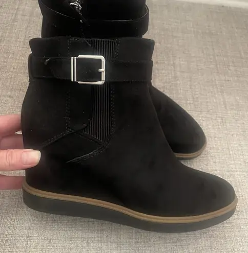 DR. SCHOLL’S Jacinda Ankle Booties Size 9 Black NEW Casual Comfort Fall Wedge