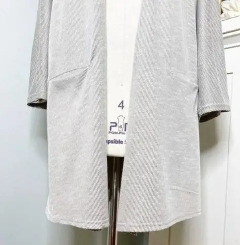 Donni Draped Cardigan Ribbed Sweater Duster Tan Taupe Size M