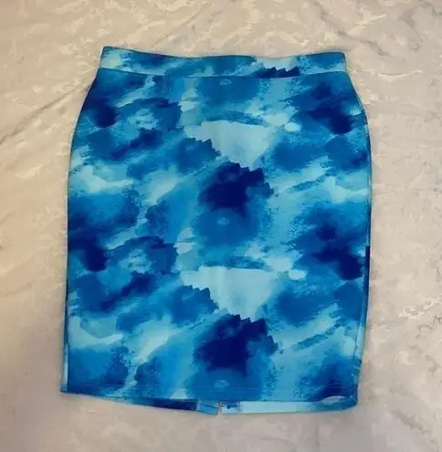 Jay by jay Godfrey women’s XL watercolor‎ pencil skirt Blue