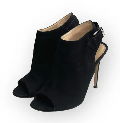 Gianvito Rossi š’€Stiletto Heel Slingback Sandals š’€Black š’€36 6M š’€Logo Dustbag