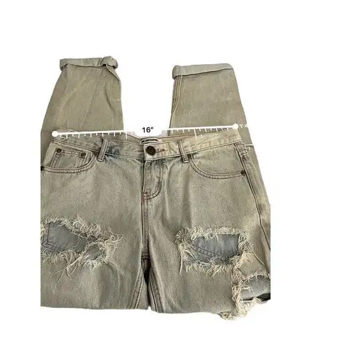 One Teaspoon One by  Diamonde Awesome Baggies Distressed Cuffed Jeans Size 0