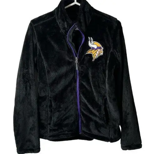 NFL Team Apparel  Women's Minnesota Viking Field Goal Fleece L/S Black Jacket SzS