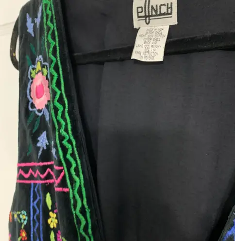 Punch vintage floral embroidered vest with fringe Multi Size M