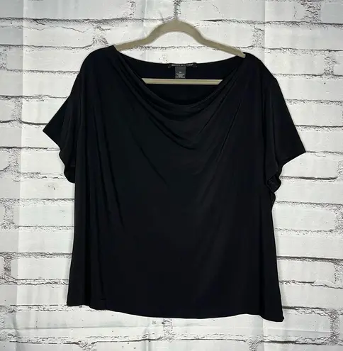 Briggs New York Black Oversized Blouse Loose Fit SZ 3XL Dinner Evening Dress Top