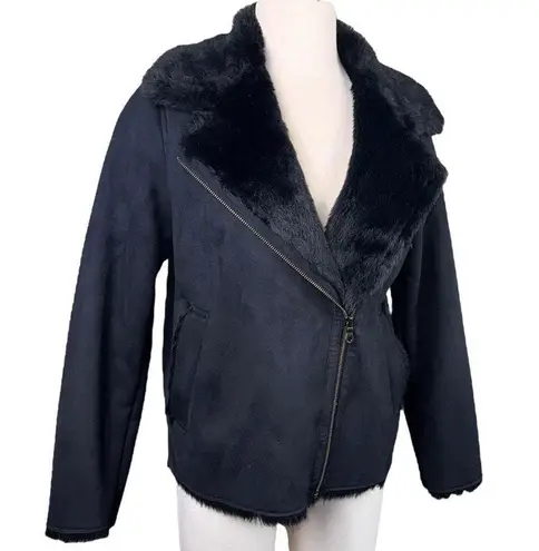 Uniqlo  Black Faux Suede and Faux Fur Women’s Jacket in size Small